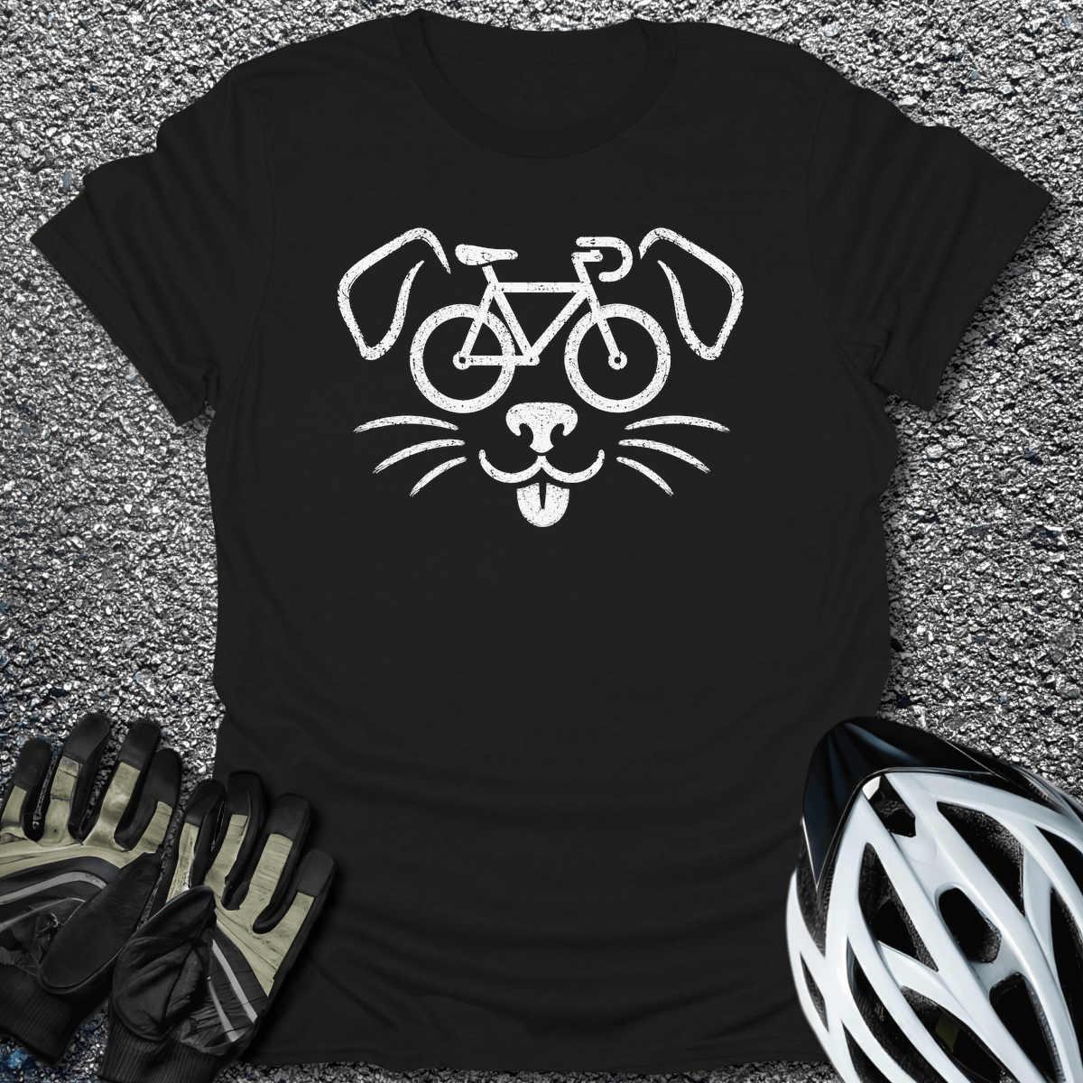 Dog Bike T-Shirt in Black / S from CycleTees