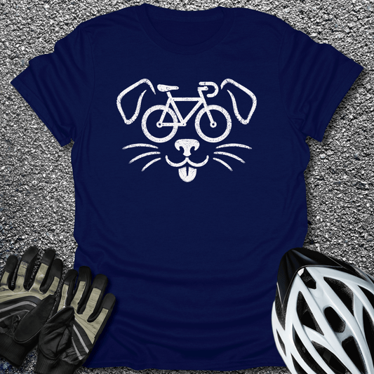 Dog Bike T-Shirt in Navy / S from CycleTees