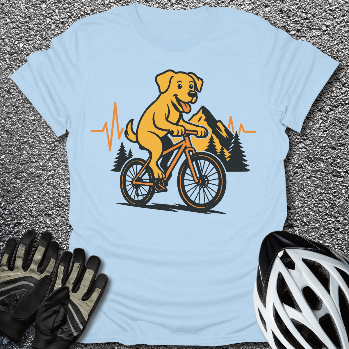 Dog In Mountain T-Shirt in Light Blue / S from CycleTees