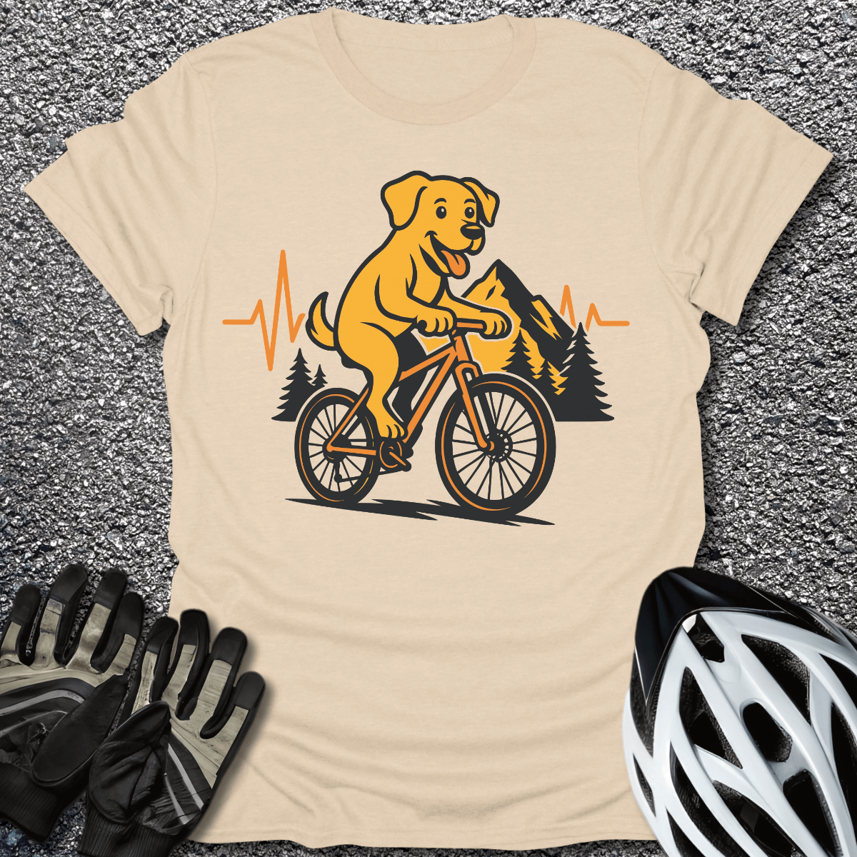 Dog In Mountain T-Shirt in Sand / S from CycleTees