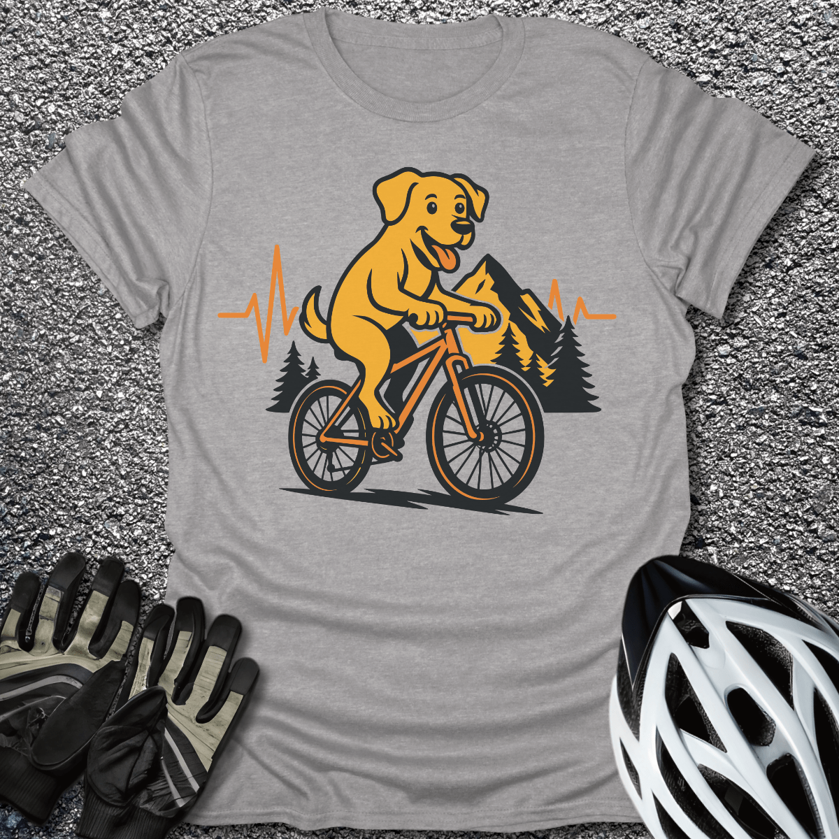 Dog In Mountain T-Shirt in Sport Grey / S from CycleTees