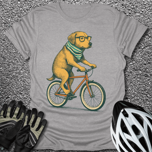 Dog on a Fixie T-Shirt in Sport Grey / S from CycleTees