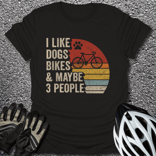 Dogs & Bikes T-Shirt in Black / S from CycleTees