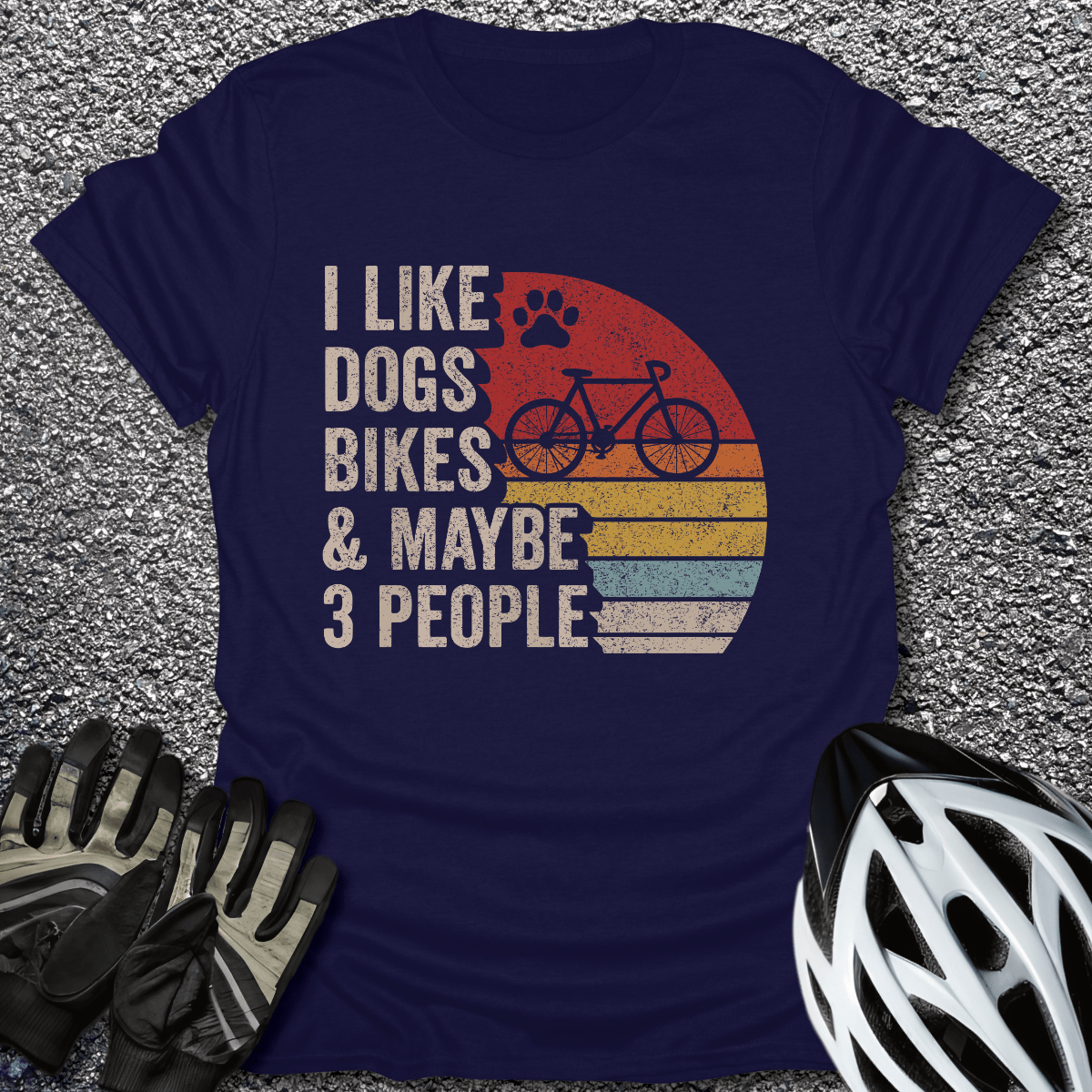 Dogs & Bikes T-Shirt in Navy / S from CycleTees