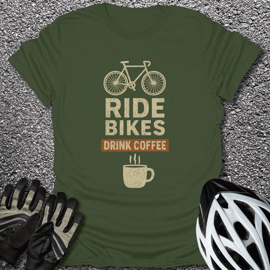 Drink Coffee T-Shirt in Military Green / S from CycleTees