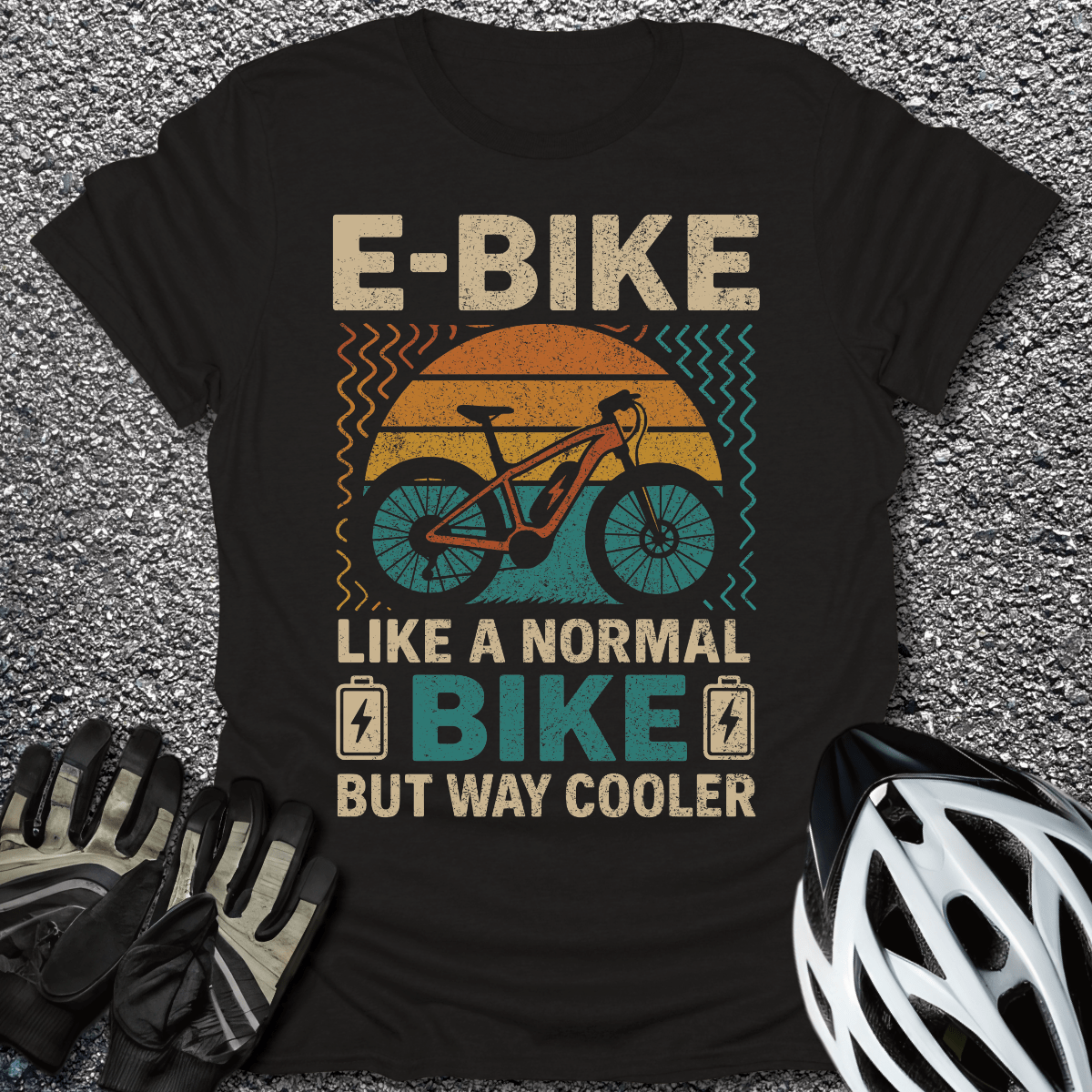 E-Bike Is Way Cooler T-Shirt in Black / S from CycleTees