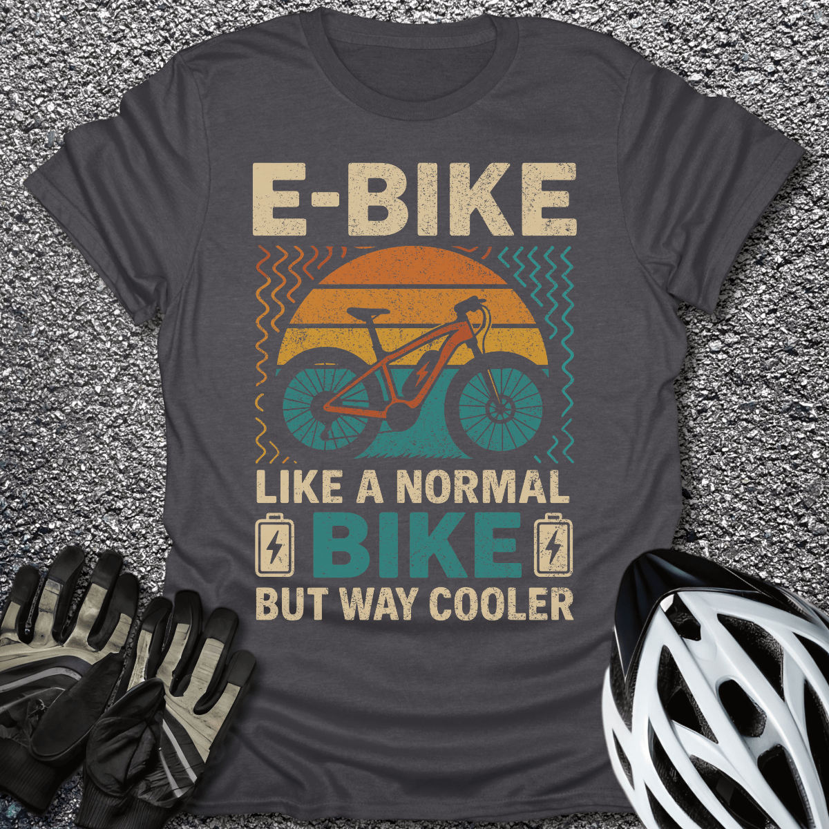 E-Bike Is Way Cooler T-Shirt in Dark Heather / S from CycleTees