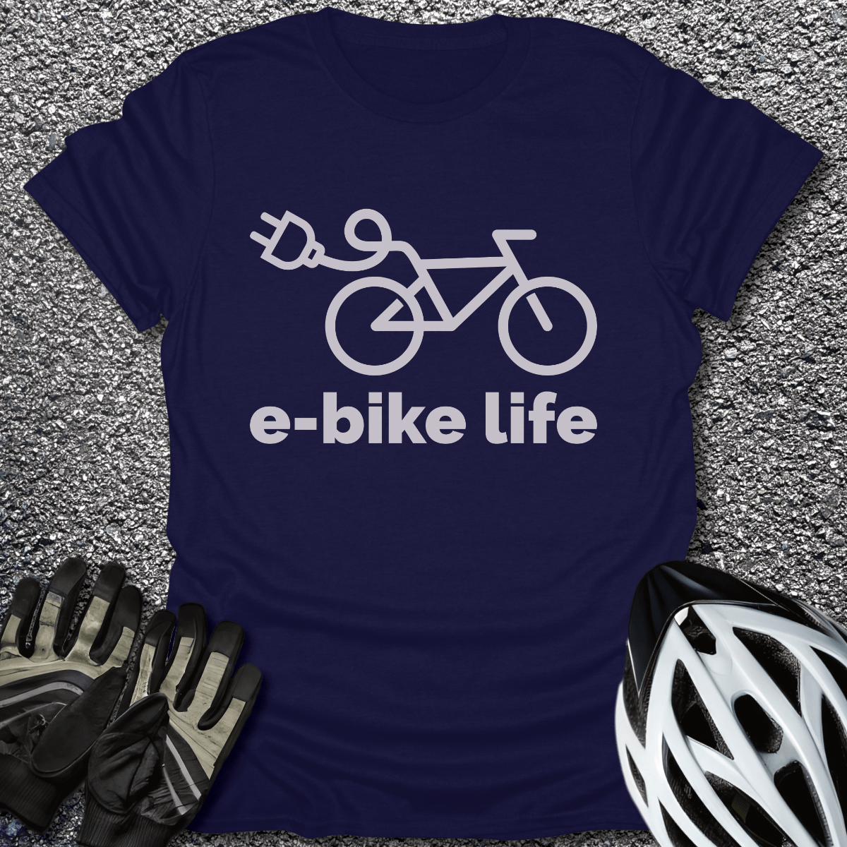 E-Bike Life T-Shirt in Navy / S from CycleTees