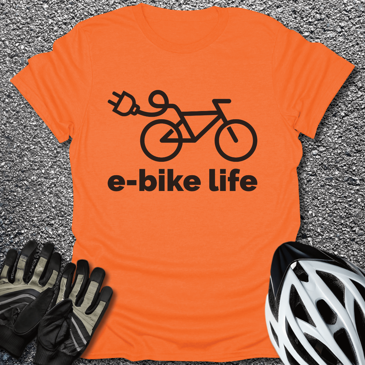 E-Bike Life T-Shirt in Orange / S from CycleTees