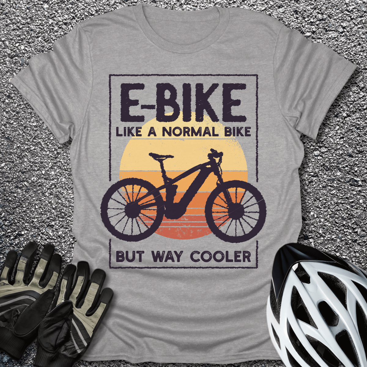 E-Bike Like Normal Bike T-Shirt in Sport Grey / S from CycleTees