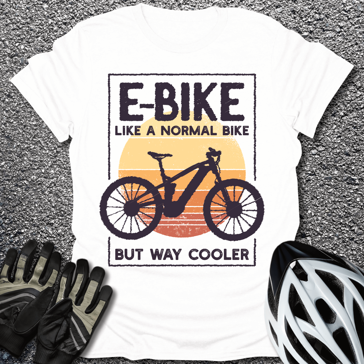 E-Bike Like Normal Bike T-Shirt in White / S from CycleTees