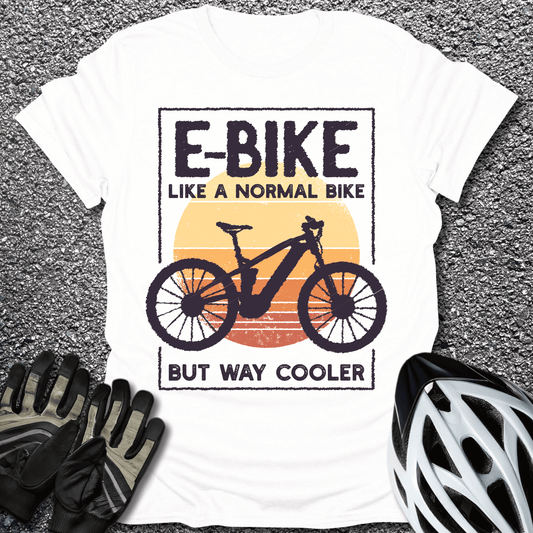 E-Bike Like Normal Bike T-Shirt in White / S from CycleTees