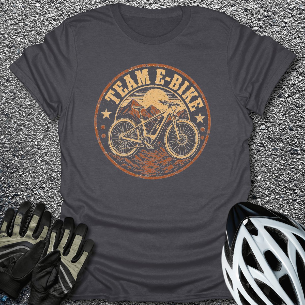 E-Bike Squad T-Shirt in Dark Heather / S from CycleTees