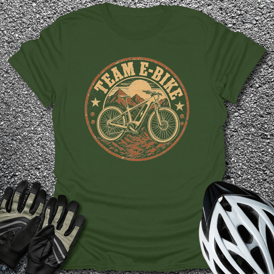 E-Bike Squad T-Shirt in Military Green / S from CycleTees