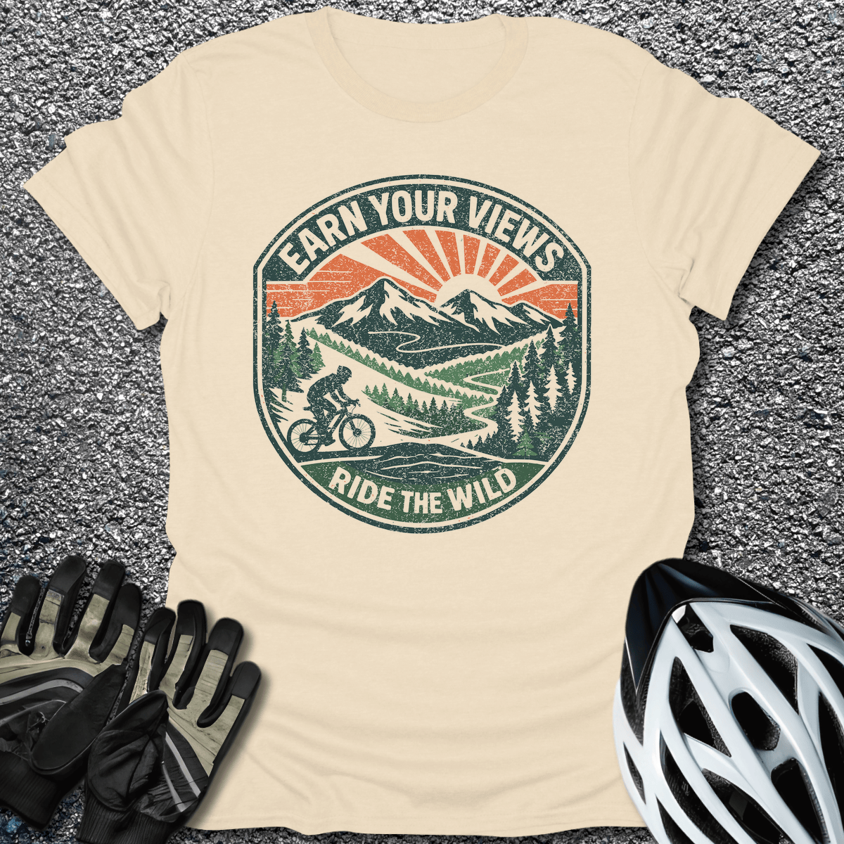 Earn Your Views T-Shirt in Natural / S from CycleTees