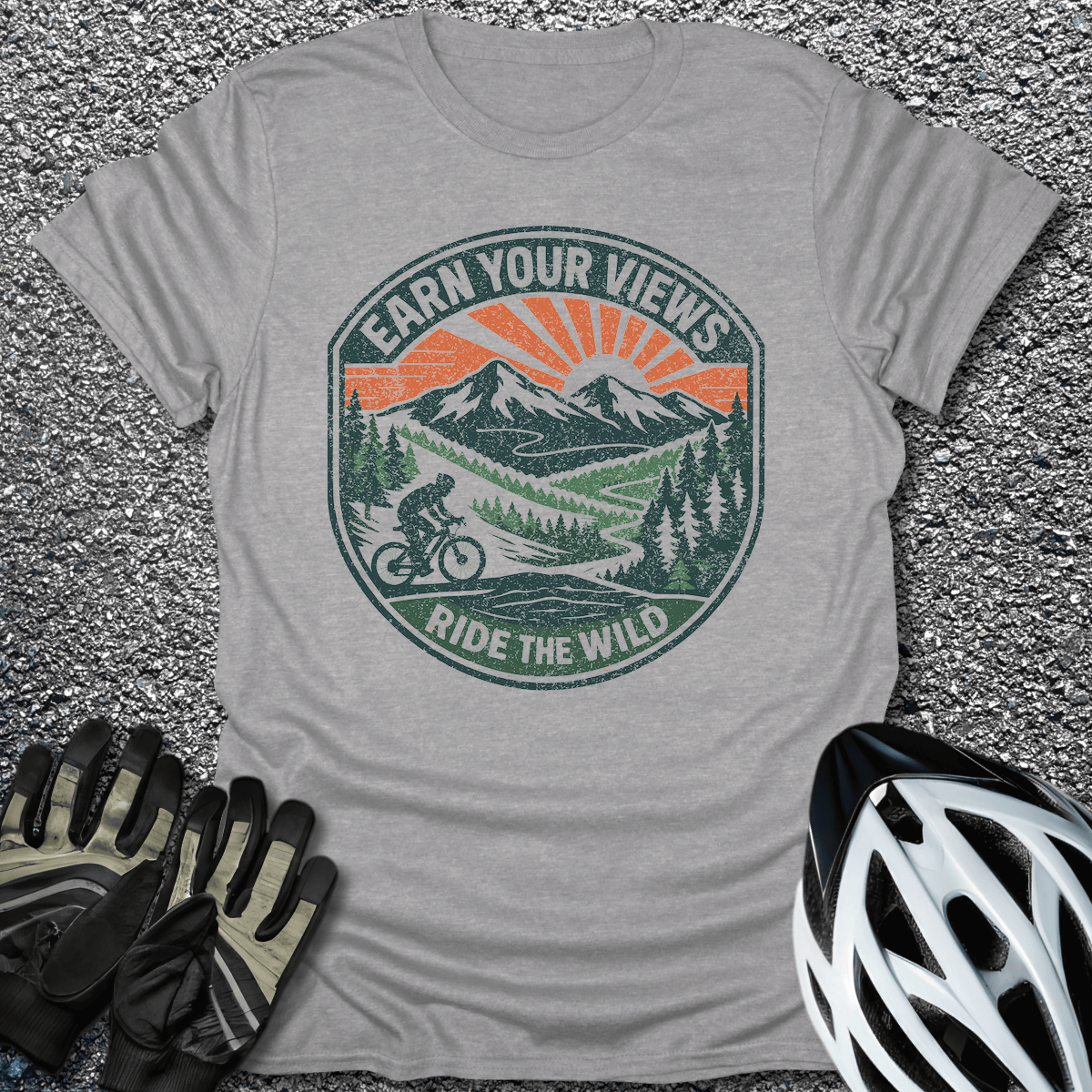 Earn Your Views T-Shirt in Sport Grey / S from CycleTees