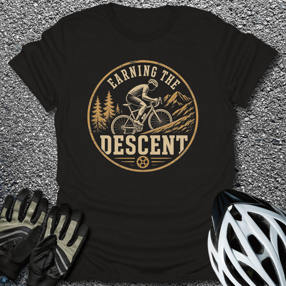 Earning the Descent T-Shirt in Black / S from CycleTees