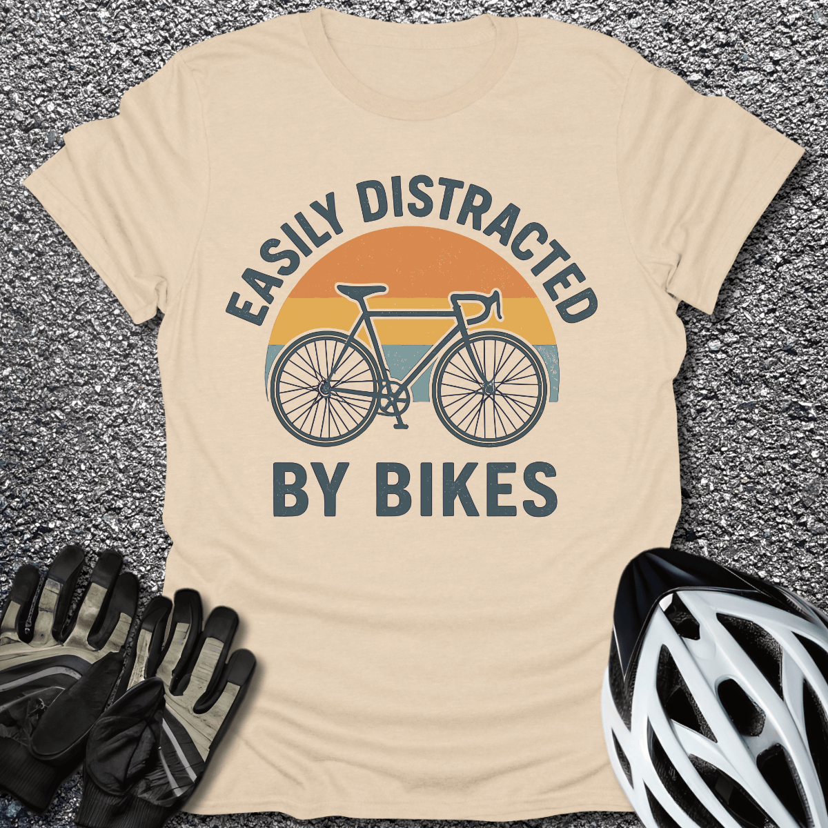 Easily Distracted T-Shirt in Sand / S from CycleTees