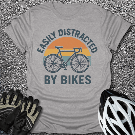 Easily Distracted T-Shirt in Sport Grey / S from CycleTees