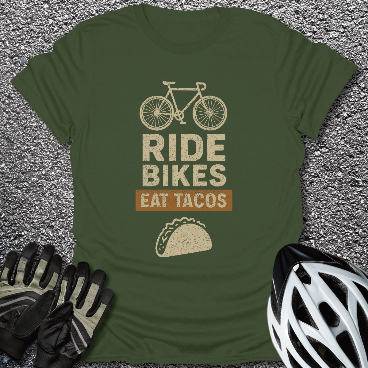 Eat Tacos T-Shirt in Military Green / S from CycleTees
