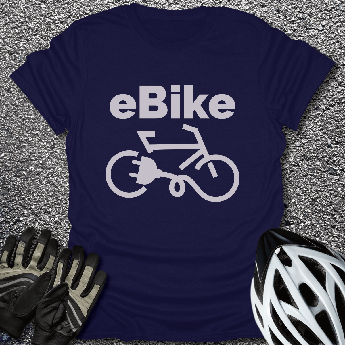 eBike Minimalist T-Shirt in Navy / S from CycleTees