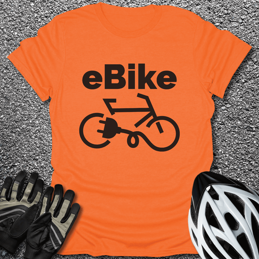 eBike Minimalist T-Shirt in Orange / S from CycleTees