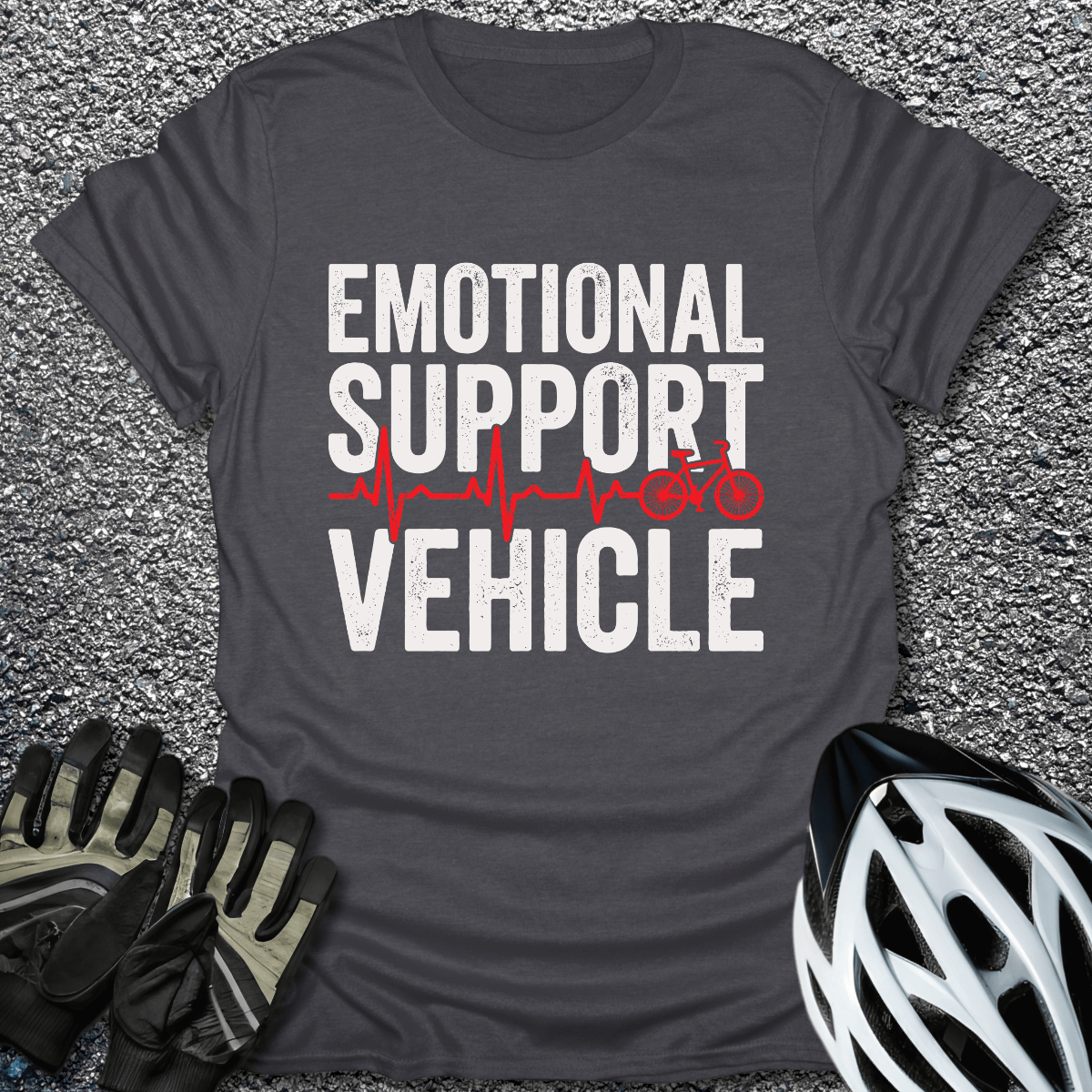 Emotional Support T-Shirt in Dark Heather / S from CycleTees
