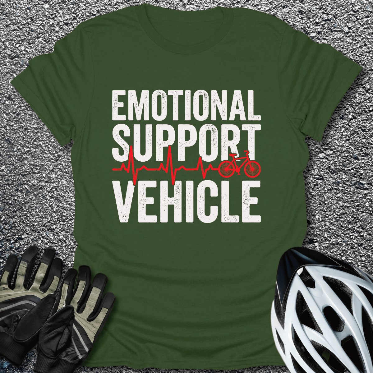 Emotional Support T-Shirt in Military Green / S from CycleTees