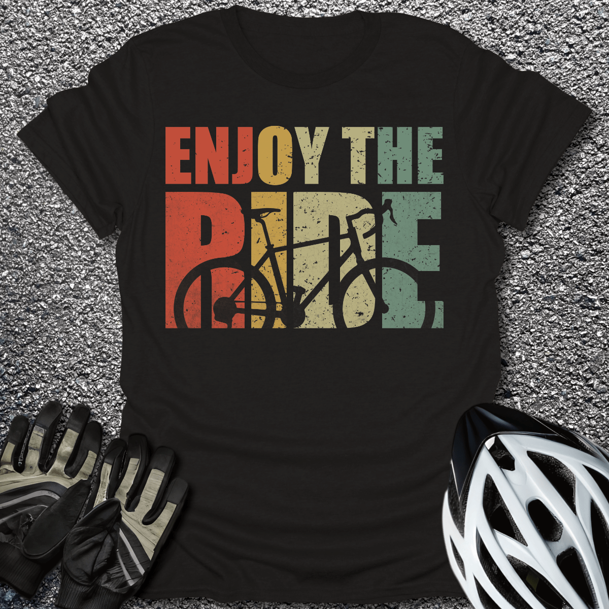 Enjoy The Ride T-Shirt in Black / S from CycleTees