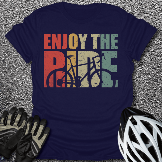 Enjoy The Ride T-Shirt in Navy / S from CycleTees