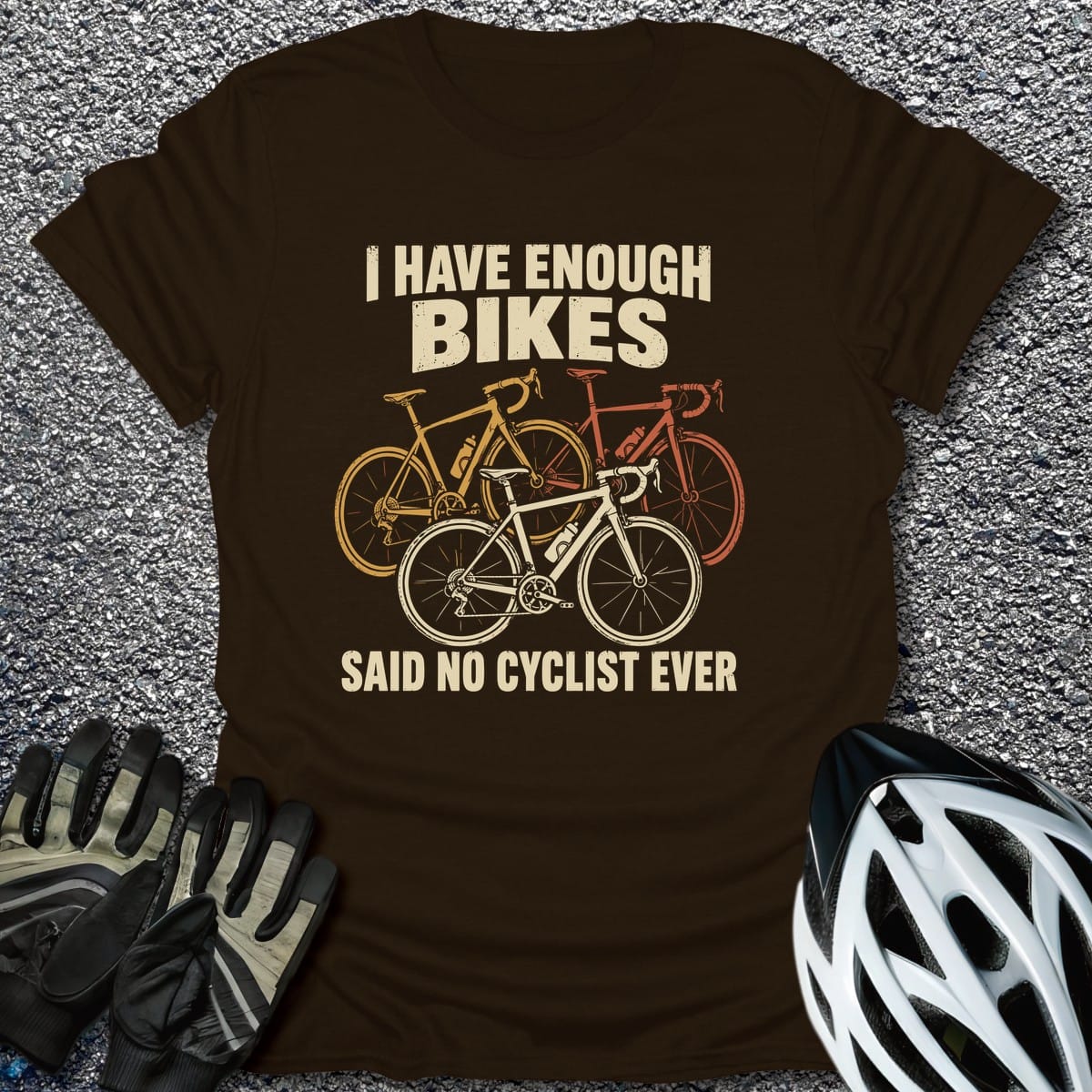 Enough Bikes T-Shirt in Dark Chocolate / S from CycleTees