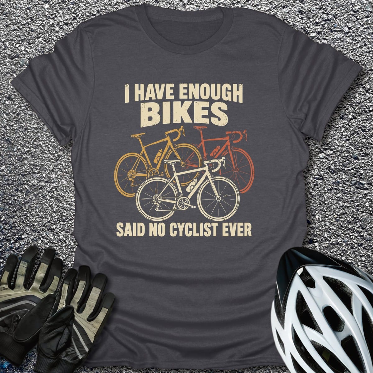 Enough Bikes T-Shirt in Dark Heather / S from CycleTees