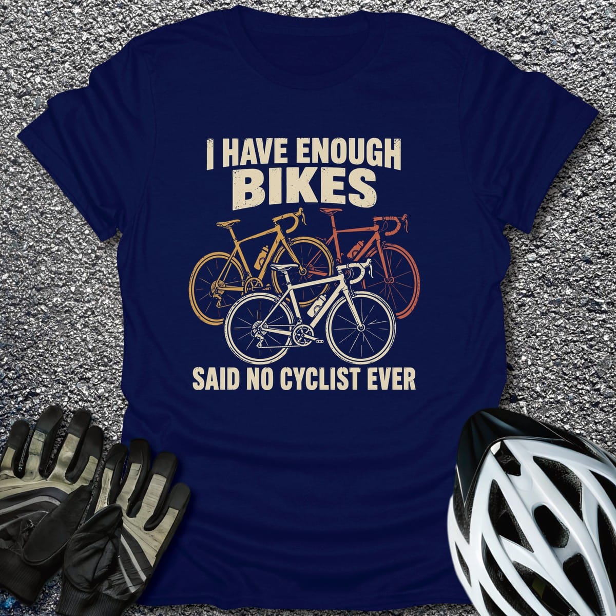 Enough Bikes T-Shirt in Navy / S from CycleTees
