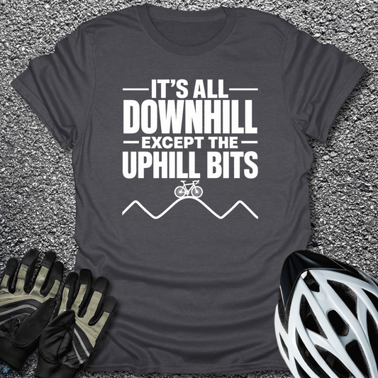 Except The Uphill T-Shirt in Dark Heather / S from CycleTees