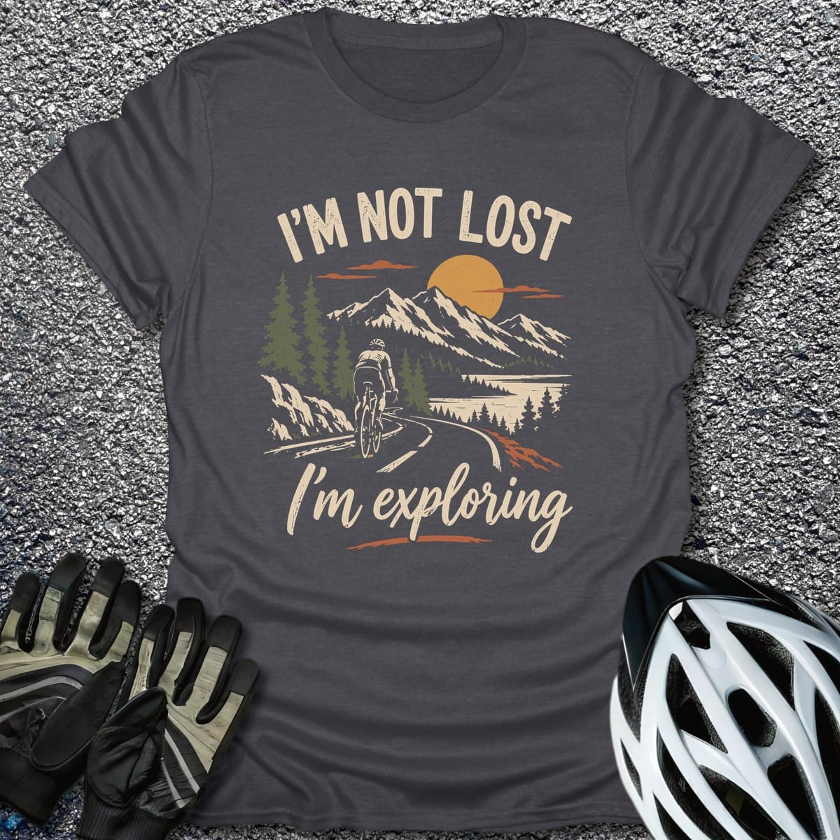 Exploring T-Shirt in Dark Heather / S from CycleTees
