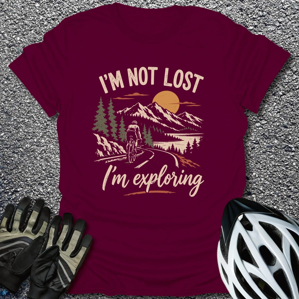 Exploring T-Shirt in Maroon / S from CycleTees
