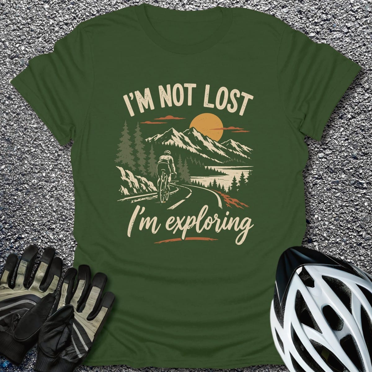 Exploring T-Shirt in Military Green / S from CycleTees