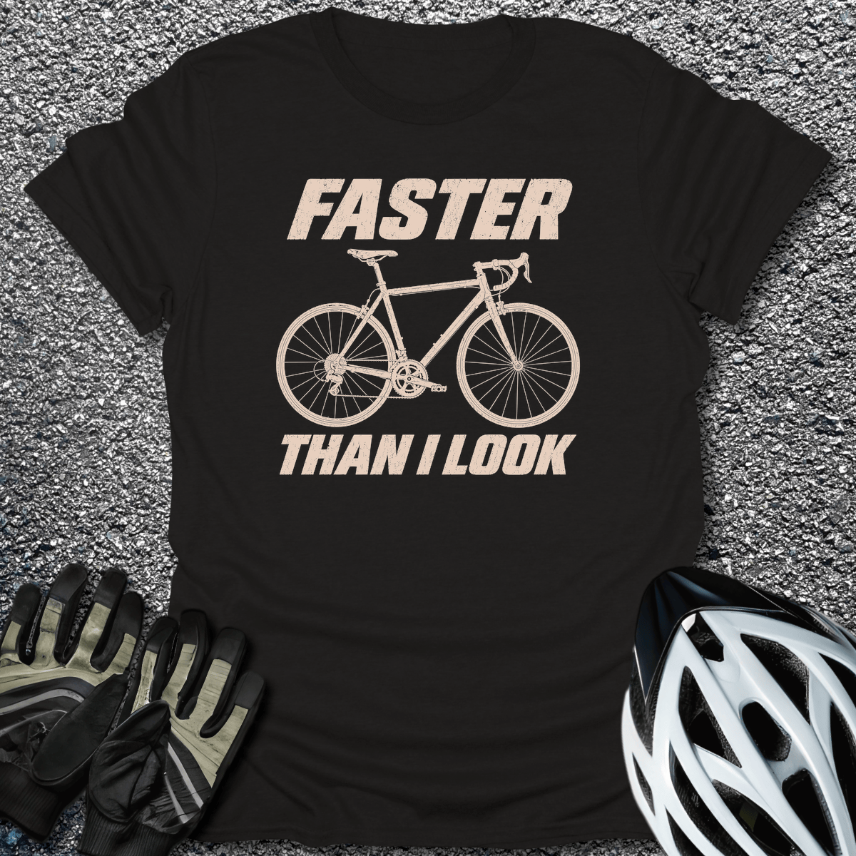 Faster Than I Look T-Shirt in Black / S from CycleTees