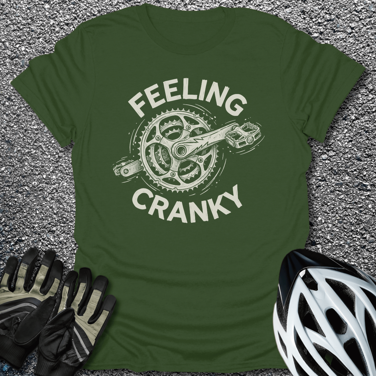 Feeling Cranky T-Shirt in Military Green / S from CycleTees