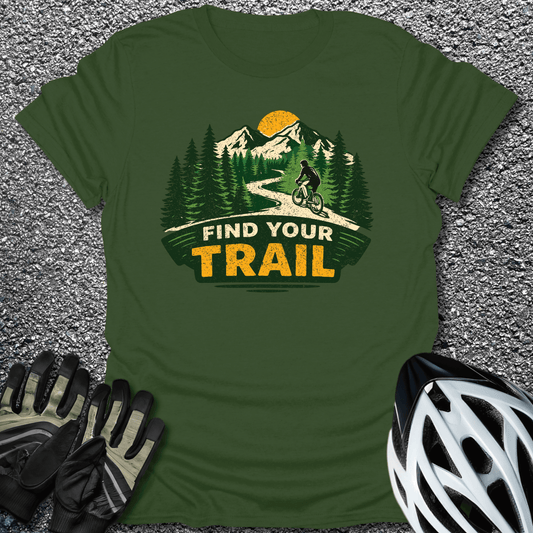 Find Your Trail T-Shirt in Military Green / S from CycleTees