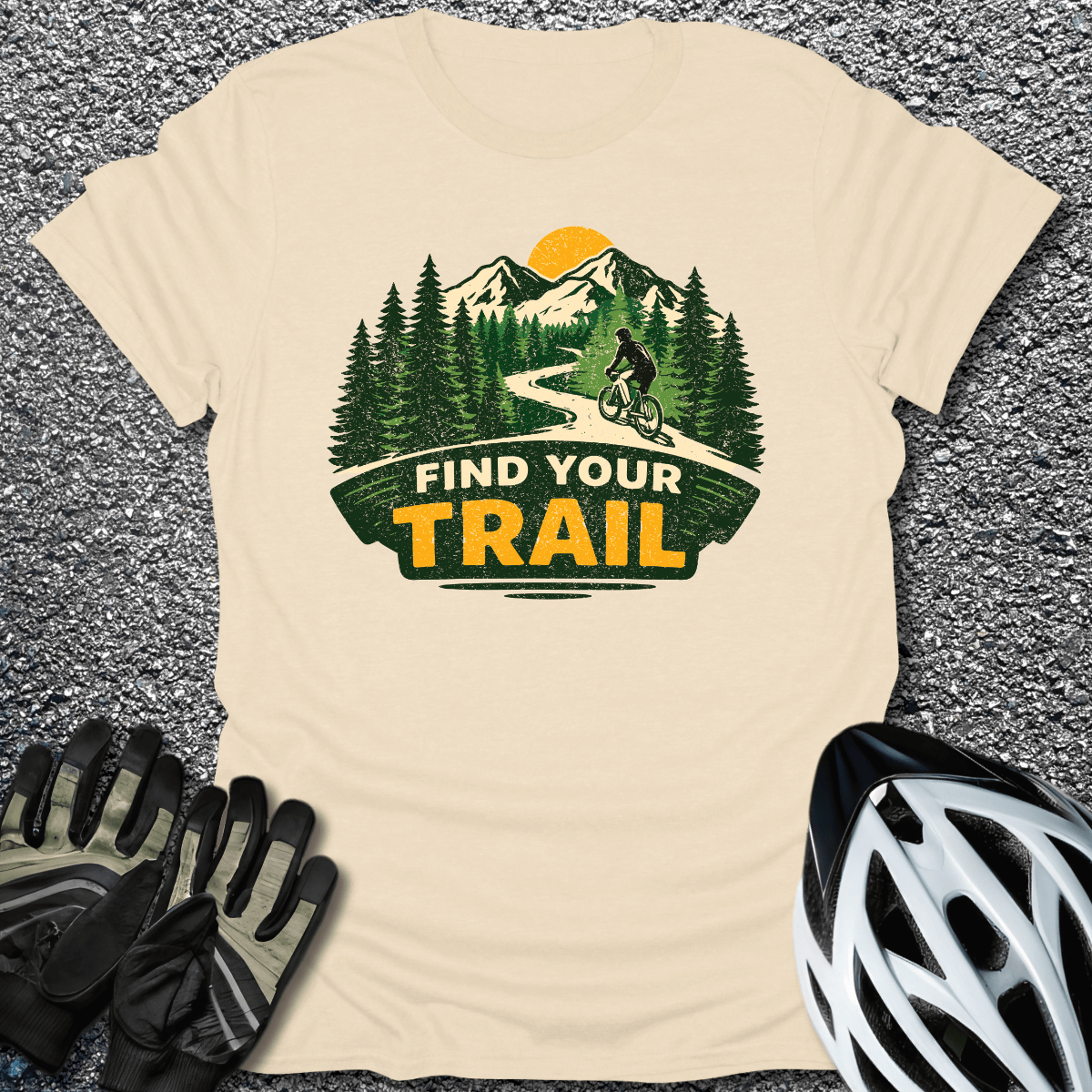 Find Your Trail T-Shirt in Natural / S from CycleTees