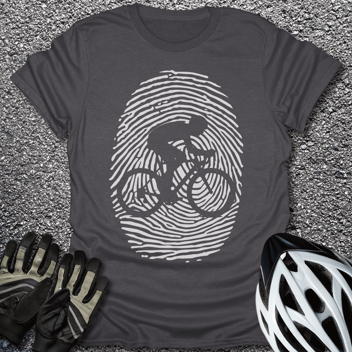 Fingerprint T-Shirt in Dark Heather / S from CycleTees