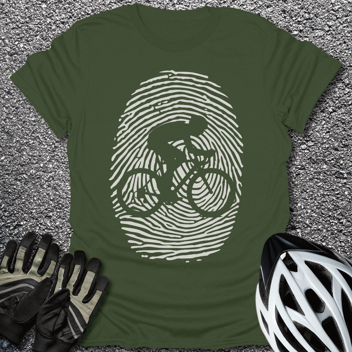 Fingerprint T-Shirt in Military Green / S from CycleTees