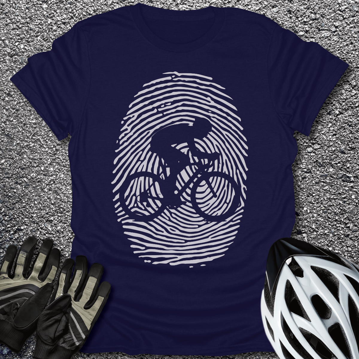 Fingerprint T-Shirt in Navy / S from CycleTees