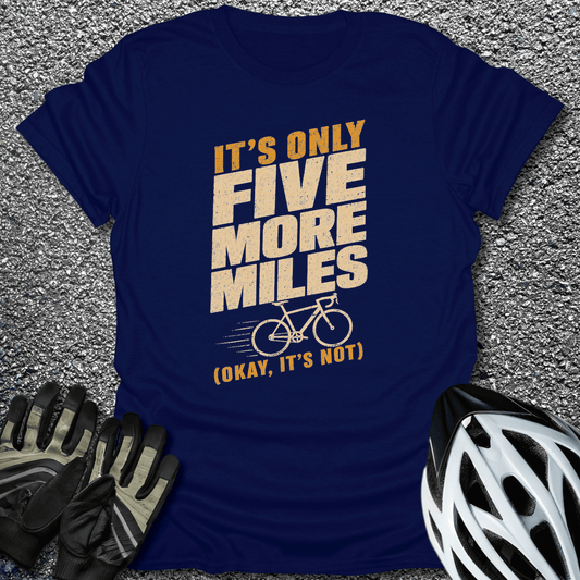 Five More Miles T-Shirt in S / Navy from CycleTees
