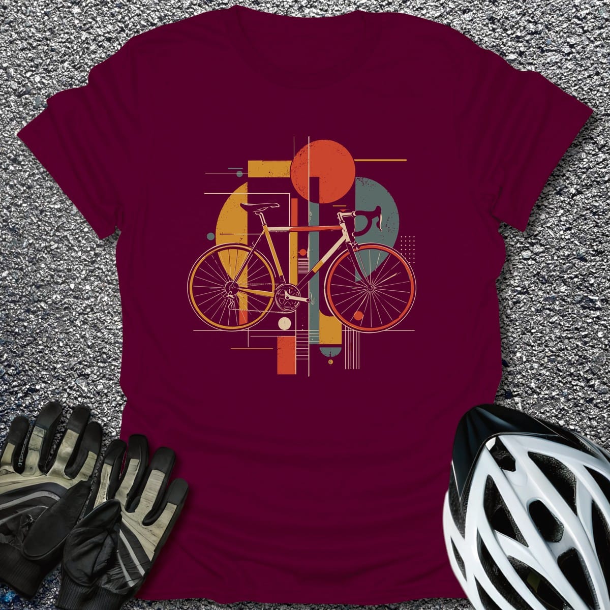 Fixed Geometry T-Shirt in Maroon / S from CycleTees