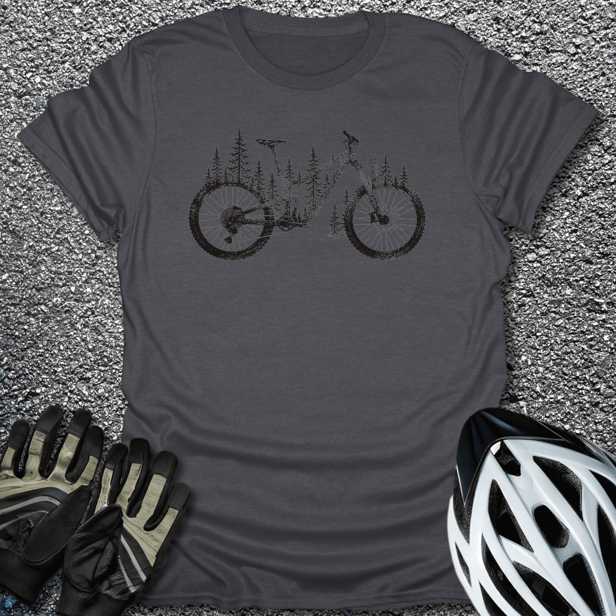 Forest MTB T-Shirt in Dark Heather / S from CycleTees