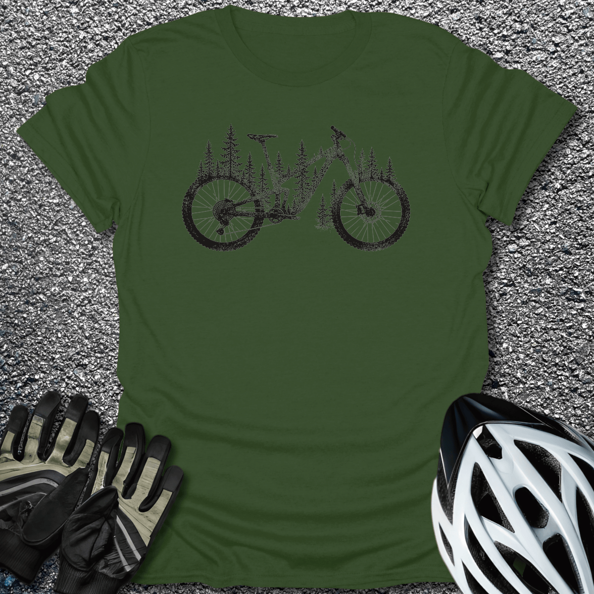 Forest MTB T-Shirt in Military Green / S from CycleTees