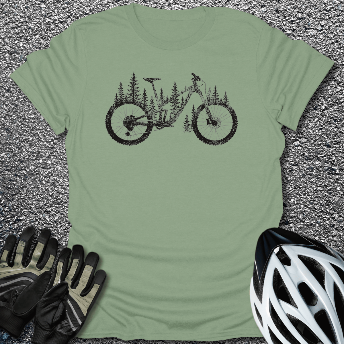 Forest MTB T-Shirt in Sage / S from CycleTees