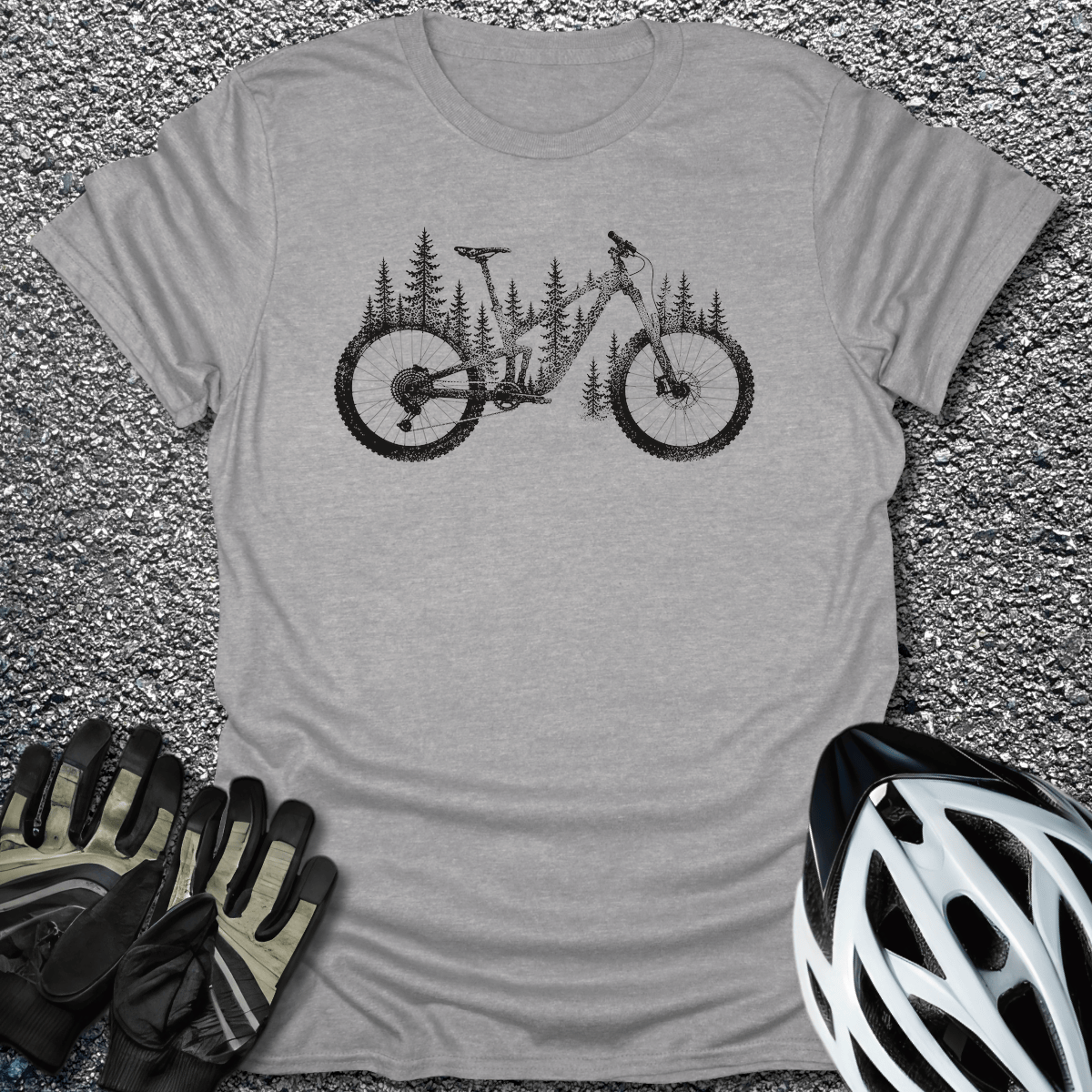 Forest MTB T-Shirt in Sport Grey / S from CycleTees